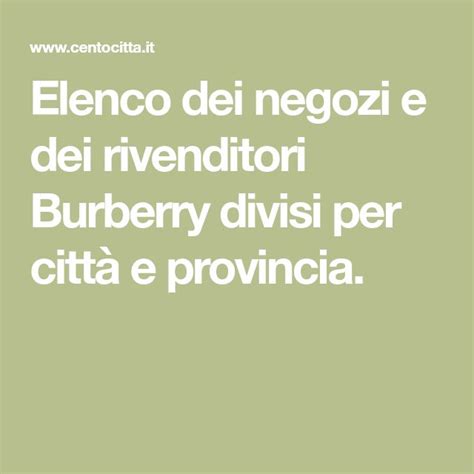 Rivenditori Burberry a Perugia e provincia 